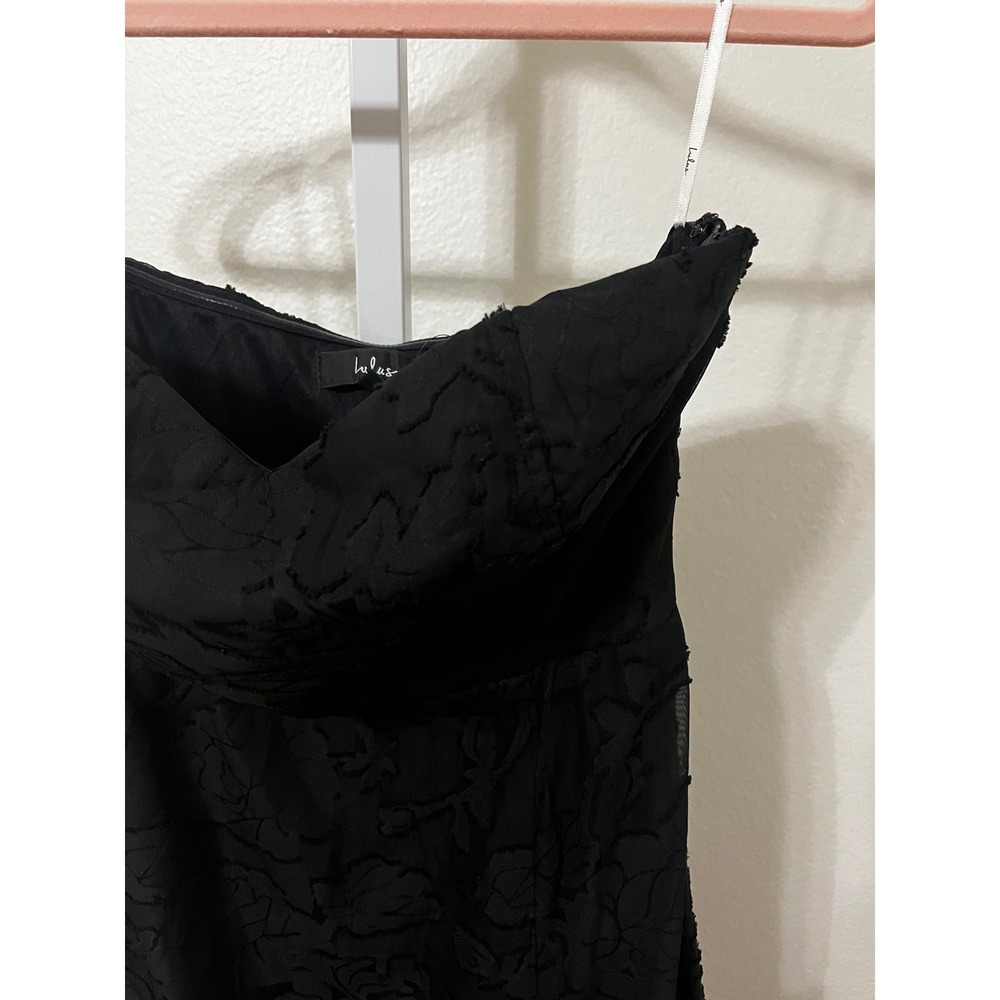 NWT Lulus Garden of Romance Black Floral Burnout Strapless Maxi Dress Small - Picture 6 of 10
